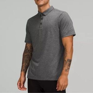 Lululemon Mens Evolution Polo Shirt Athleisure Golf Heather Grey Size